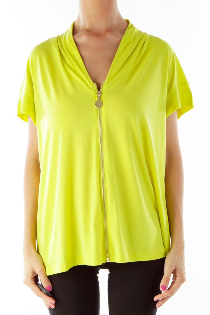 Yellow Zippered Blouse