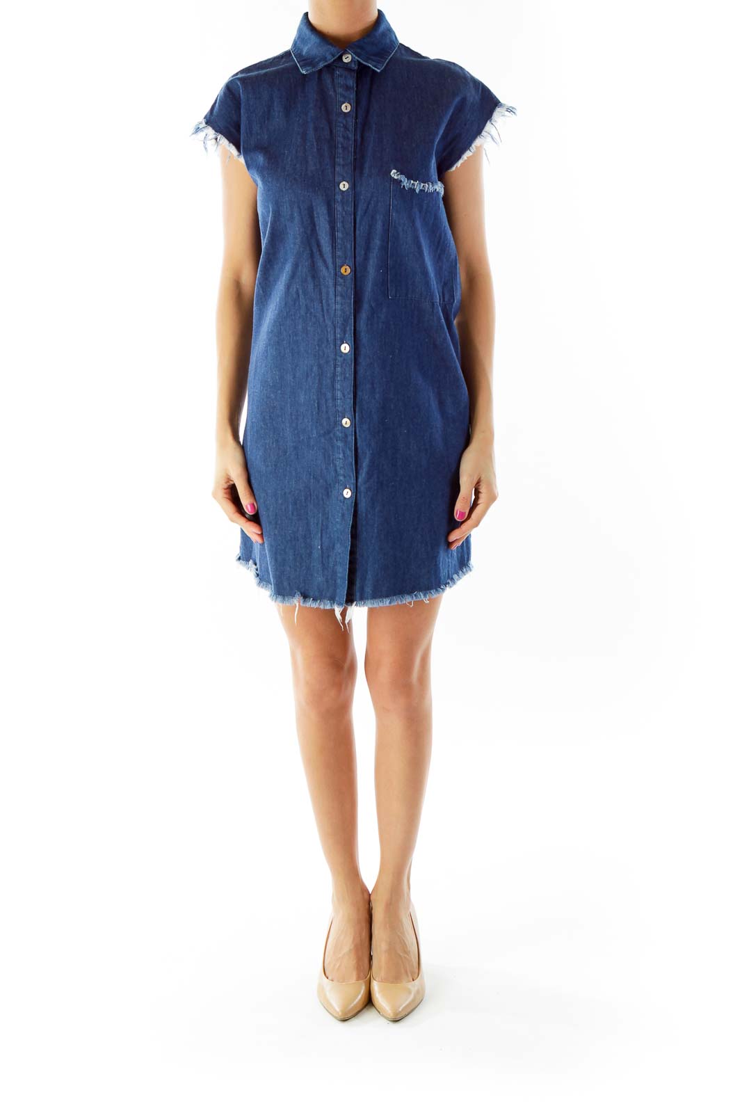 Blue Denim Sleeveless Dress