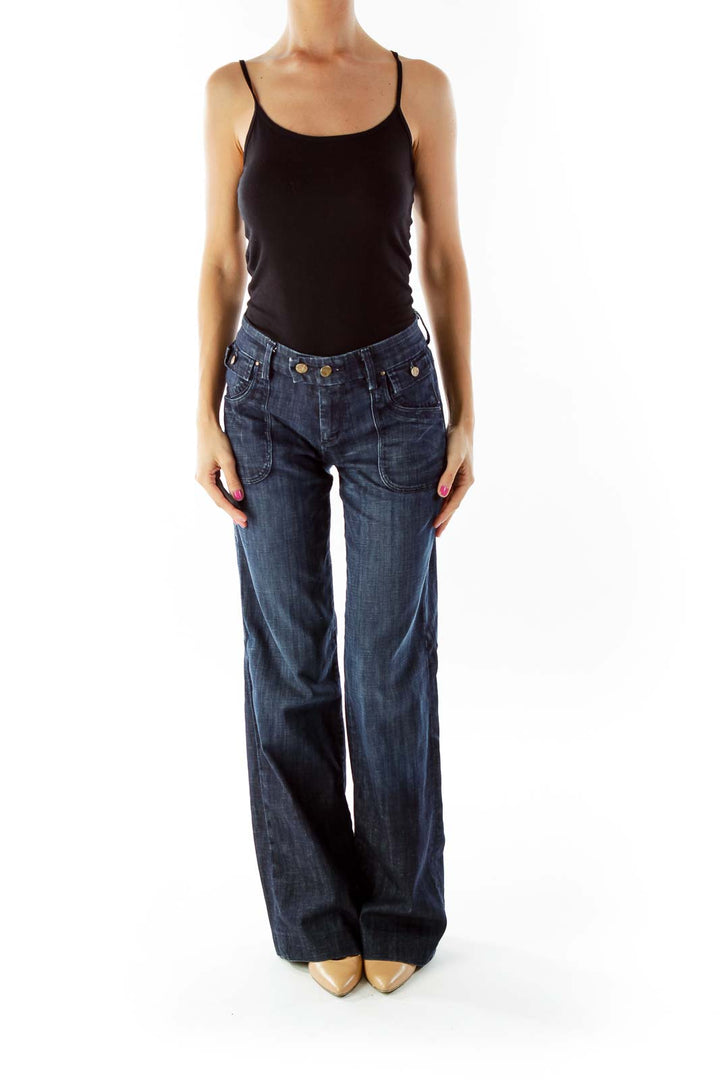 Blue Wide Leg Jeans