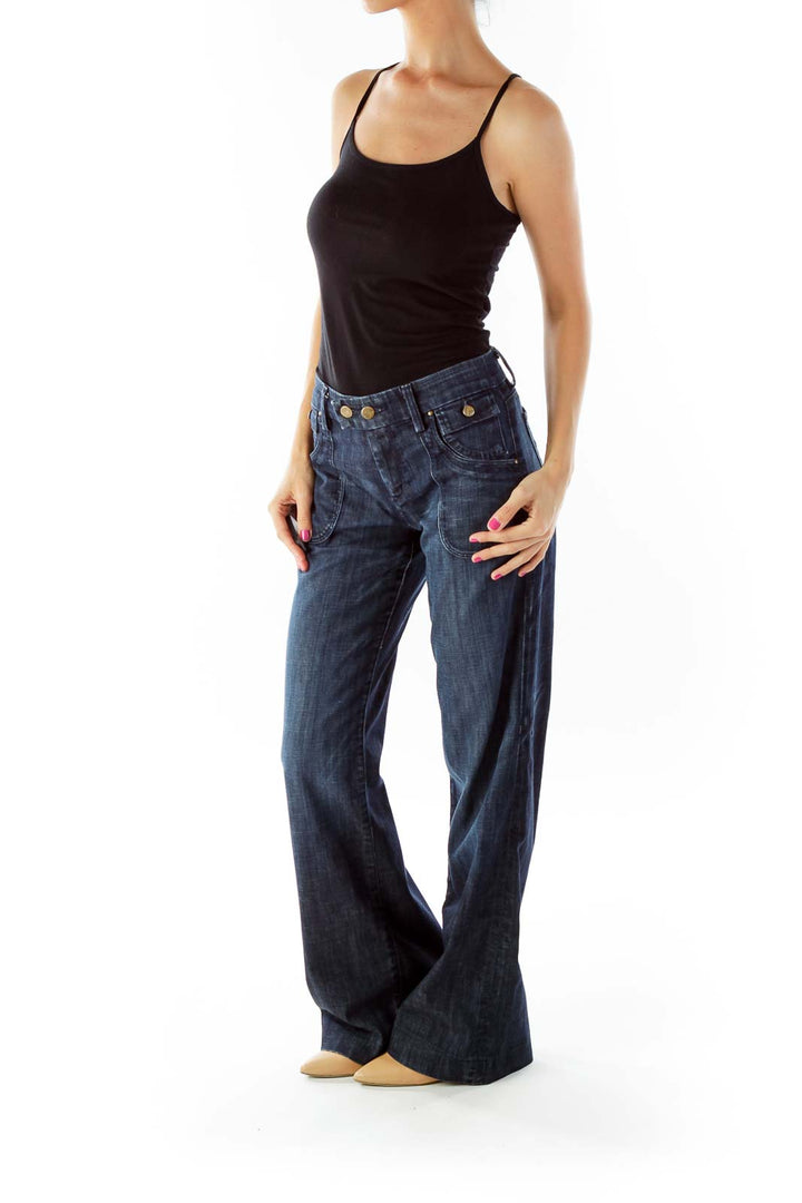 Blue Wide Leg Jeans