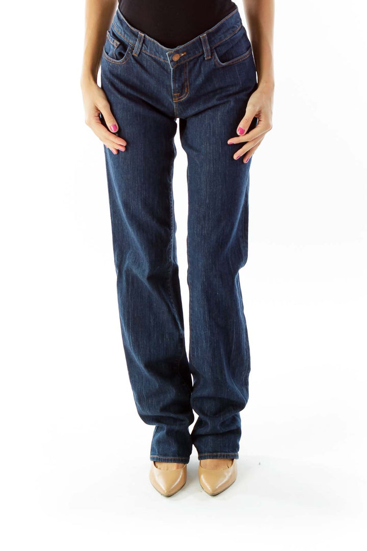 Blue Straight Leg Jeans