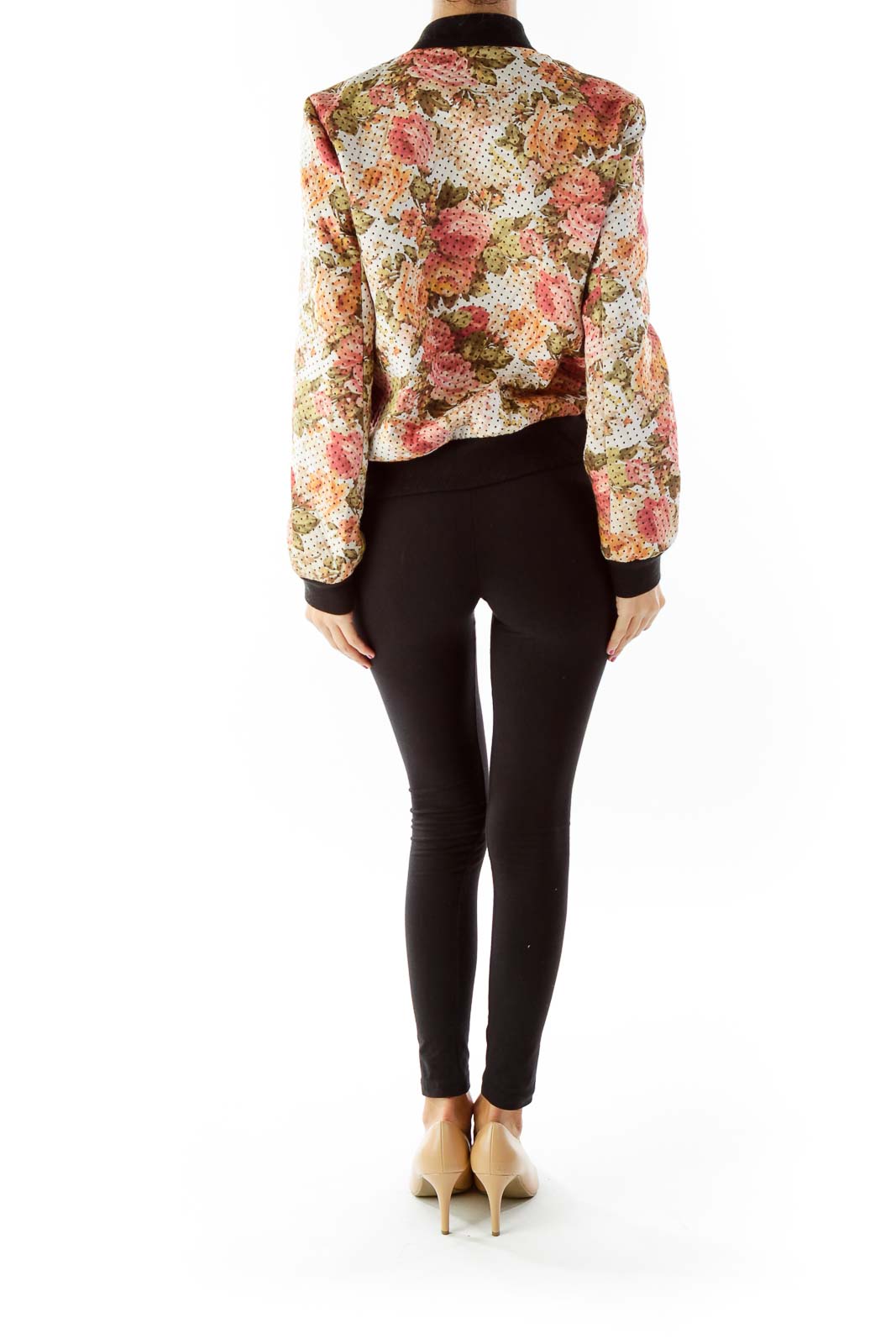 Pink Floral Bomber Jacket