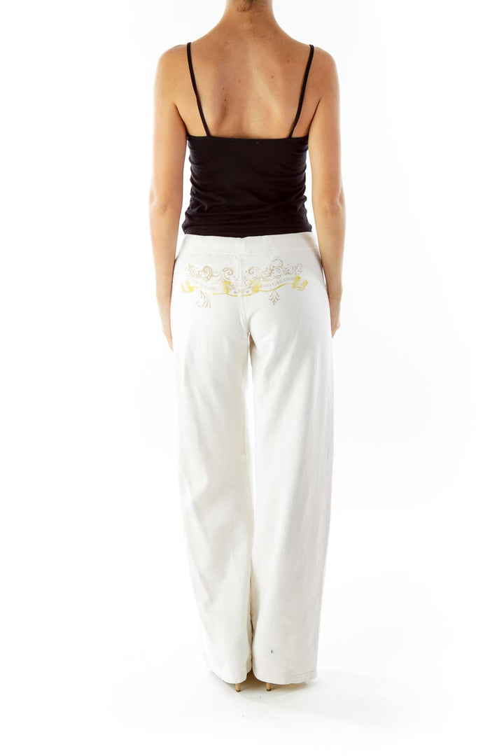 Cream Juicy Print Sweat Pants