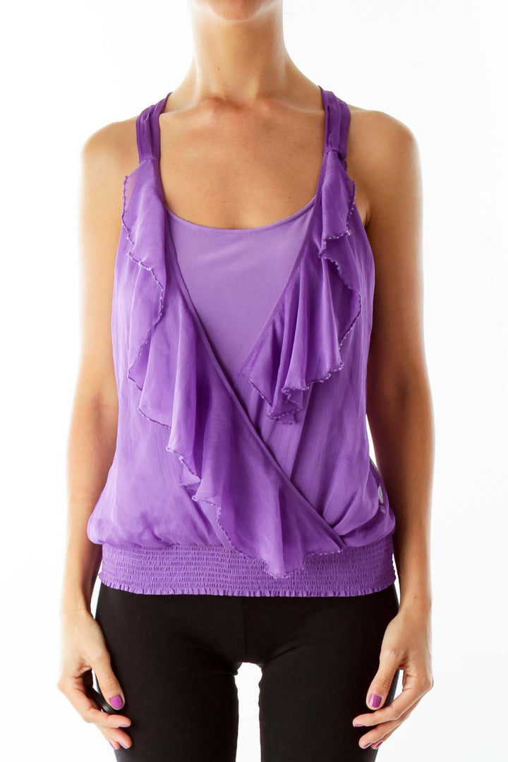 Purple Ruffled Blouse