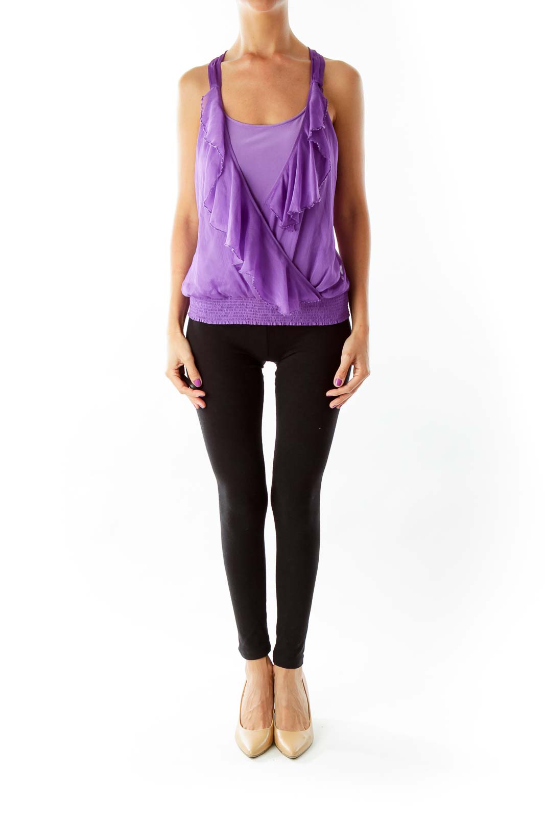 Purple Ruffled Blouse