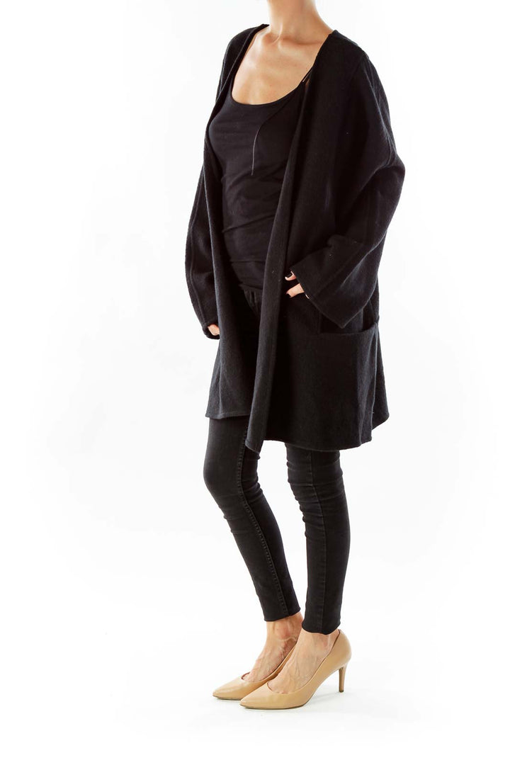 Black Buttonless Coat