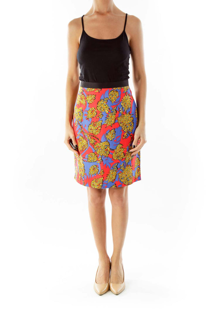 Multicolor Printed High-Waisted Skirt