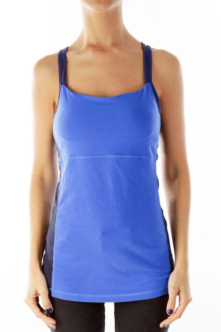 Blue Black Racerback Yoga Top