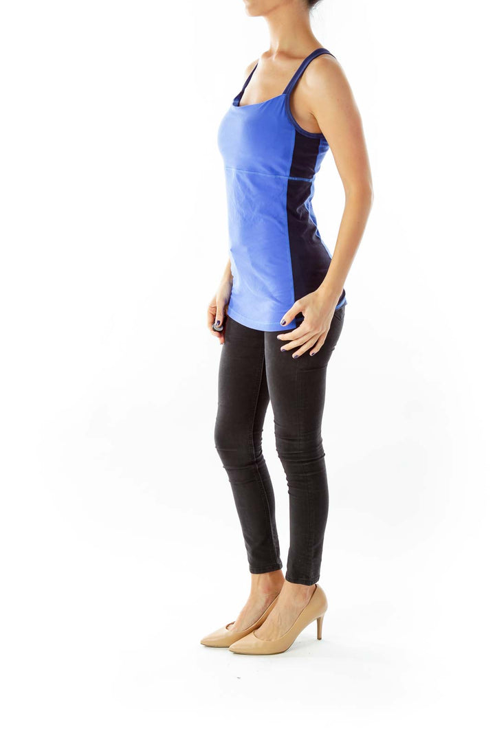 Blue Black Racerback Yoga Top