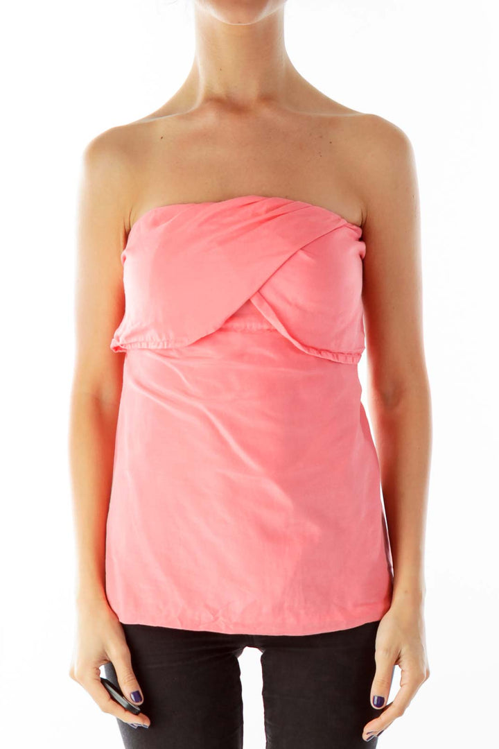 Pink Crepe Tube Top