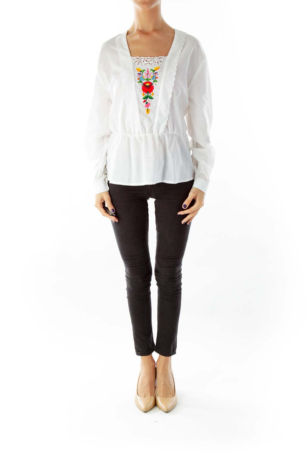 White Embroidered Blouse