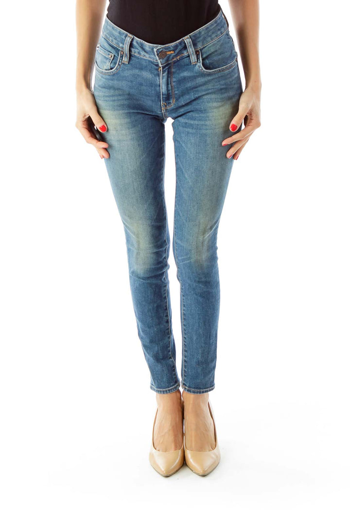 Blue Distressed Skinny Jeans