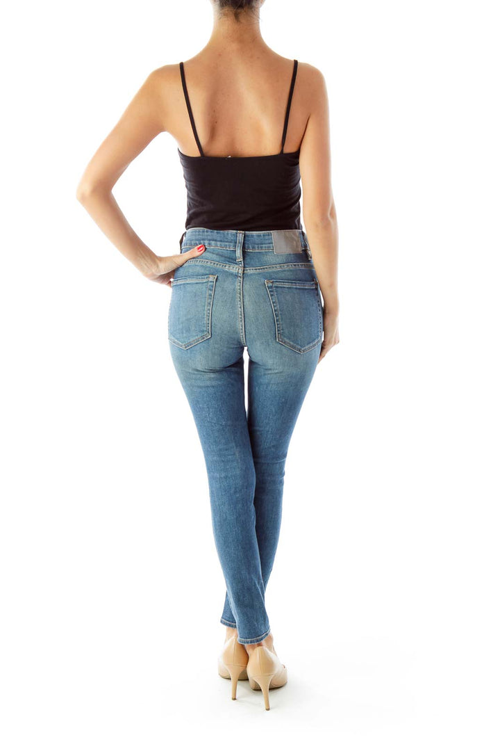 Blue Distressed Skinny Jeans