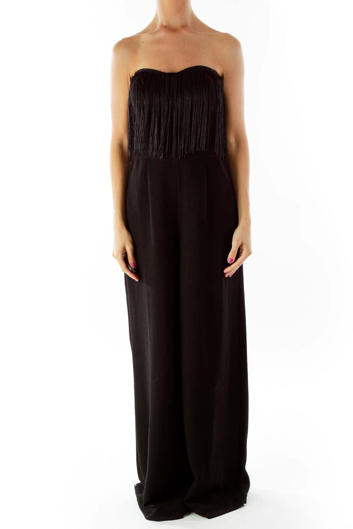 Black Fringed Jumpsuit