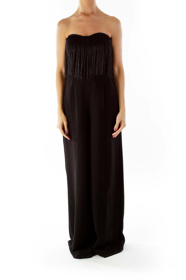 Black Fringed Jumpsuit