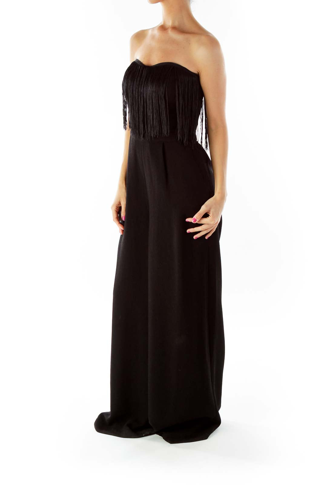 Black Fringed Jumpsuit