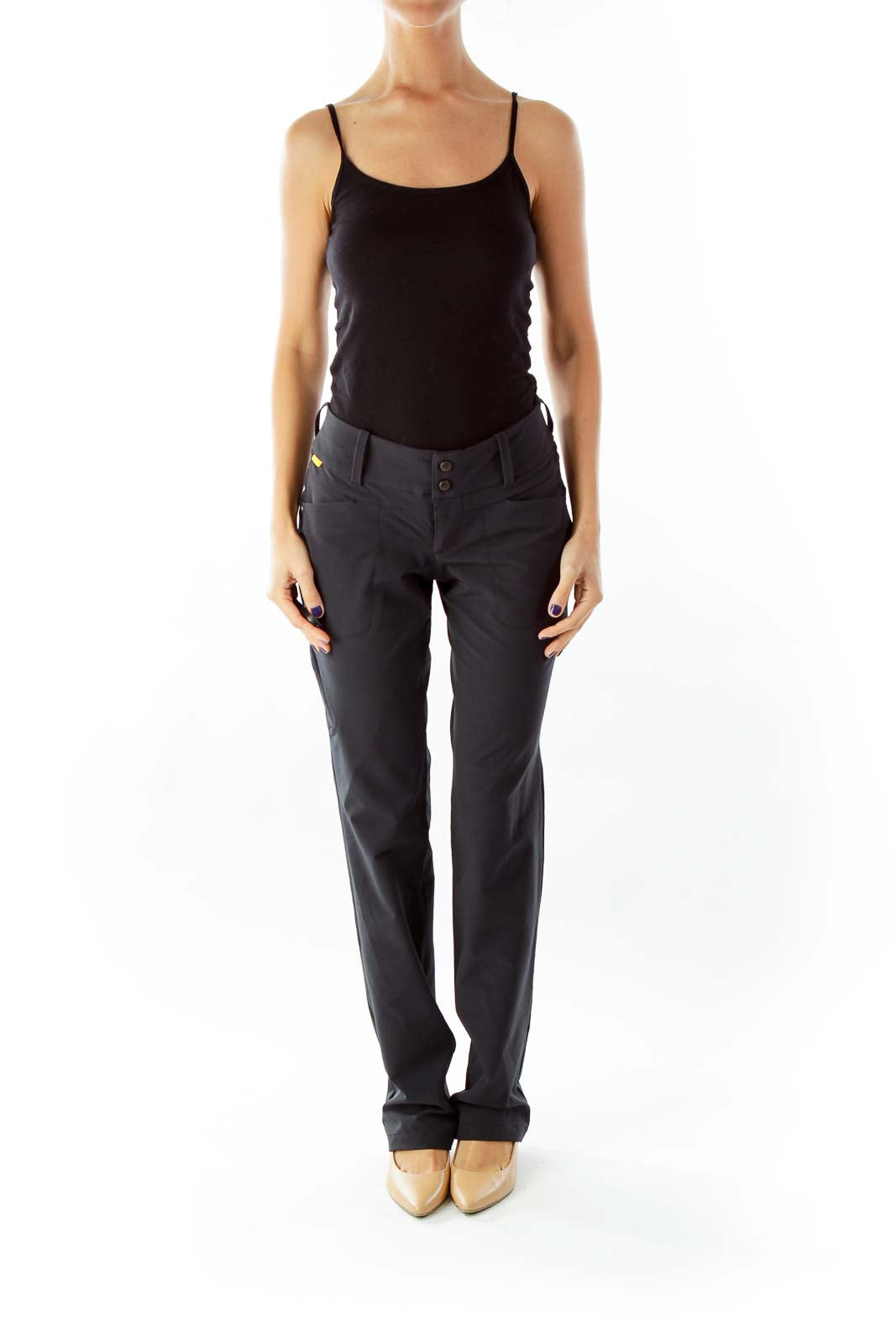 Black Straight leg Sport Pants