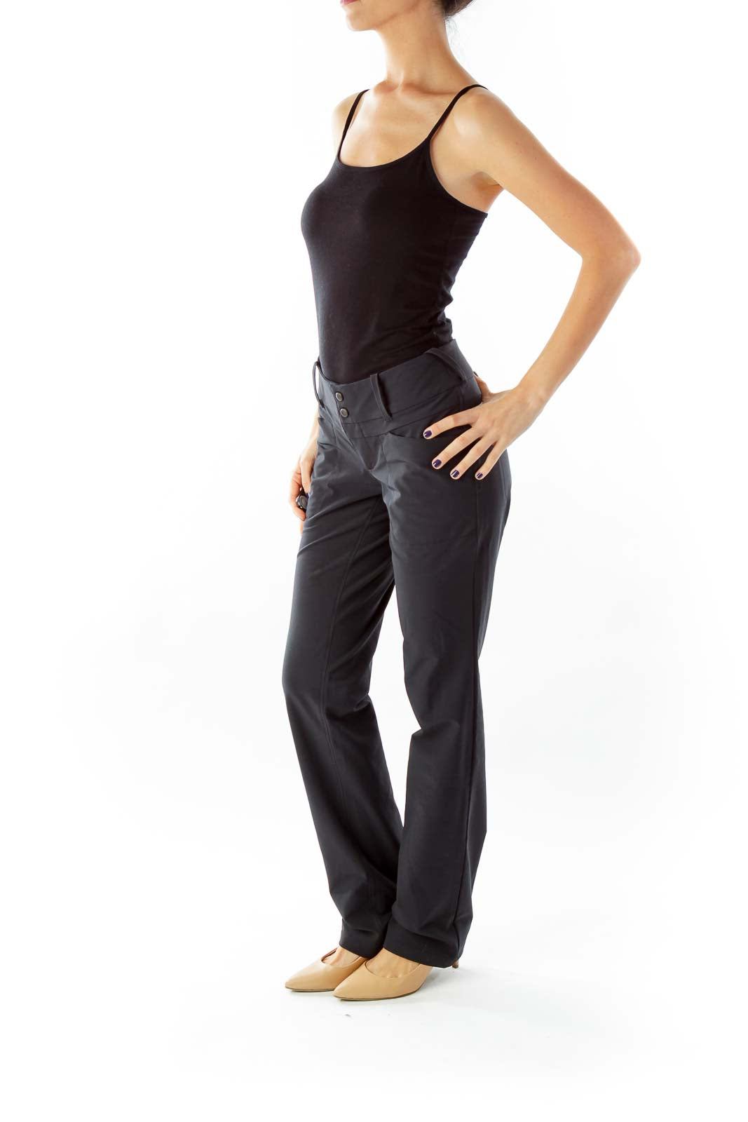 Black Straight leg Sport Pants