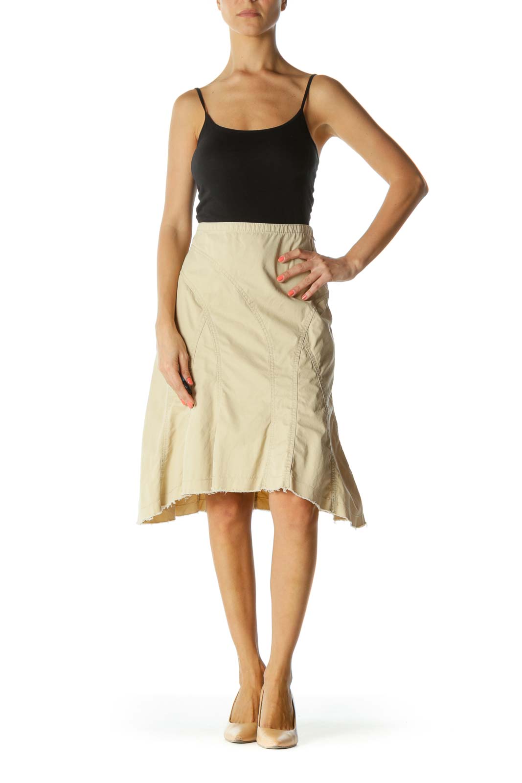 Brown Flared Skirt