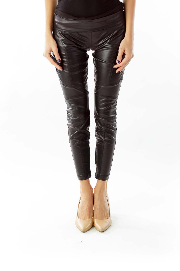 Black Faux-Leather Leggings