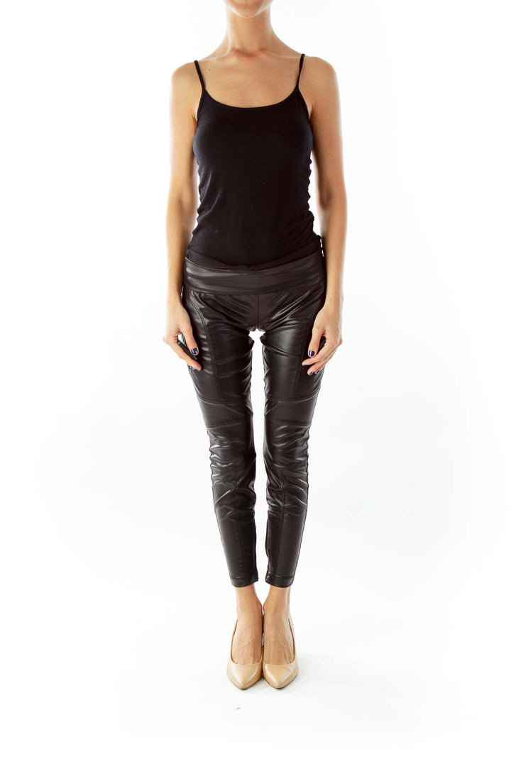 Black Faux-Leather Leggings