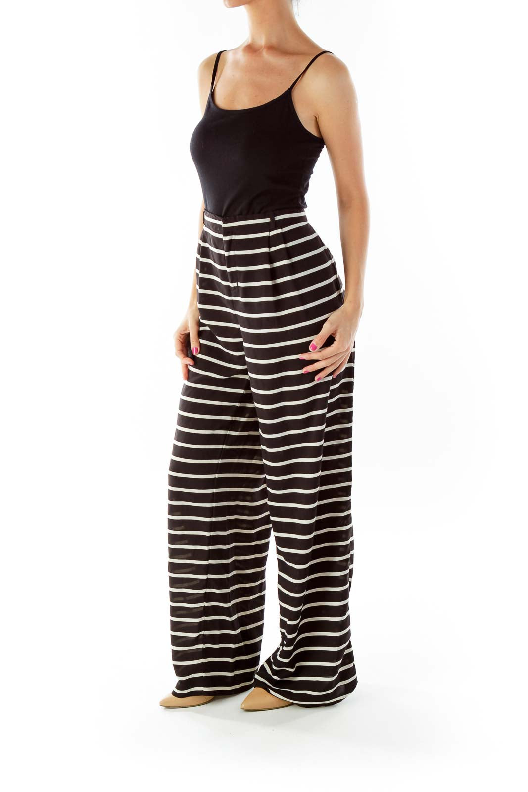 Black White Palazzo Pants