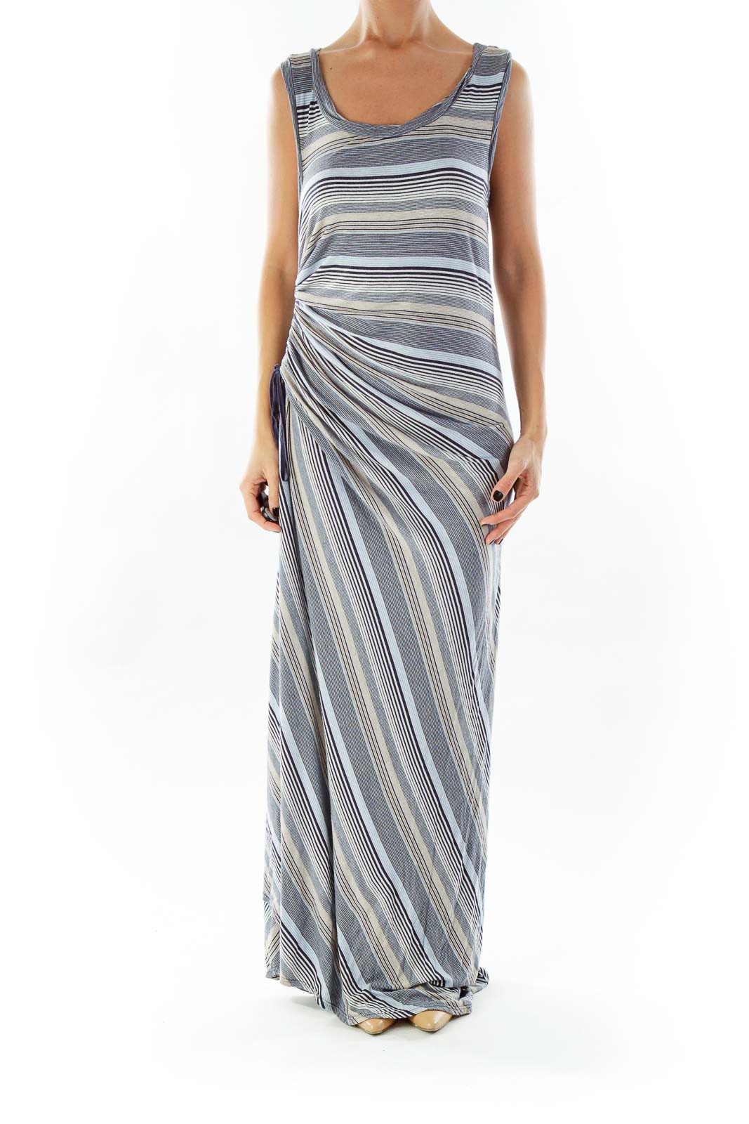 Multicolor Striped Sleeveless Maxi Dress