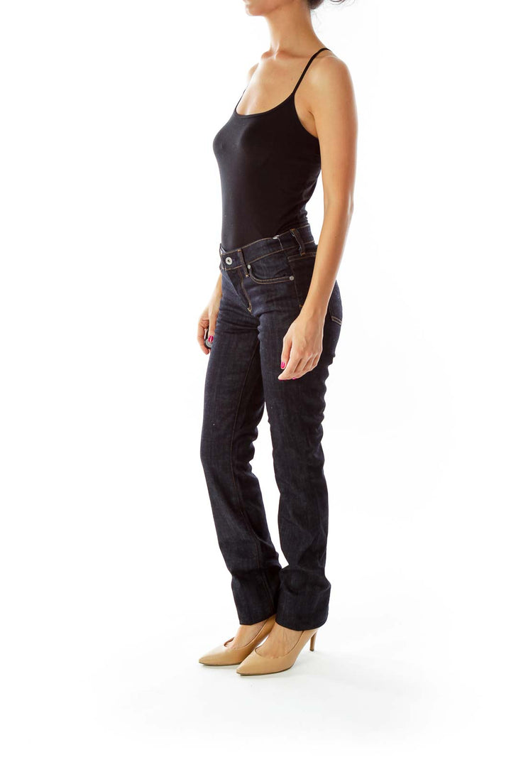 Navy Straight-Leg Jeans