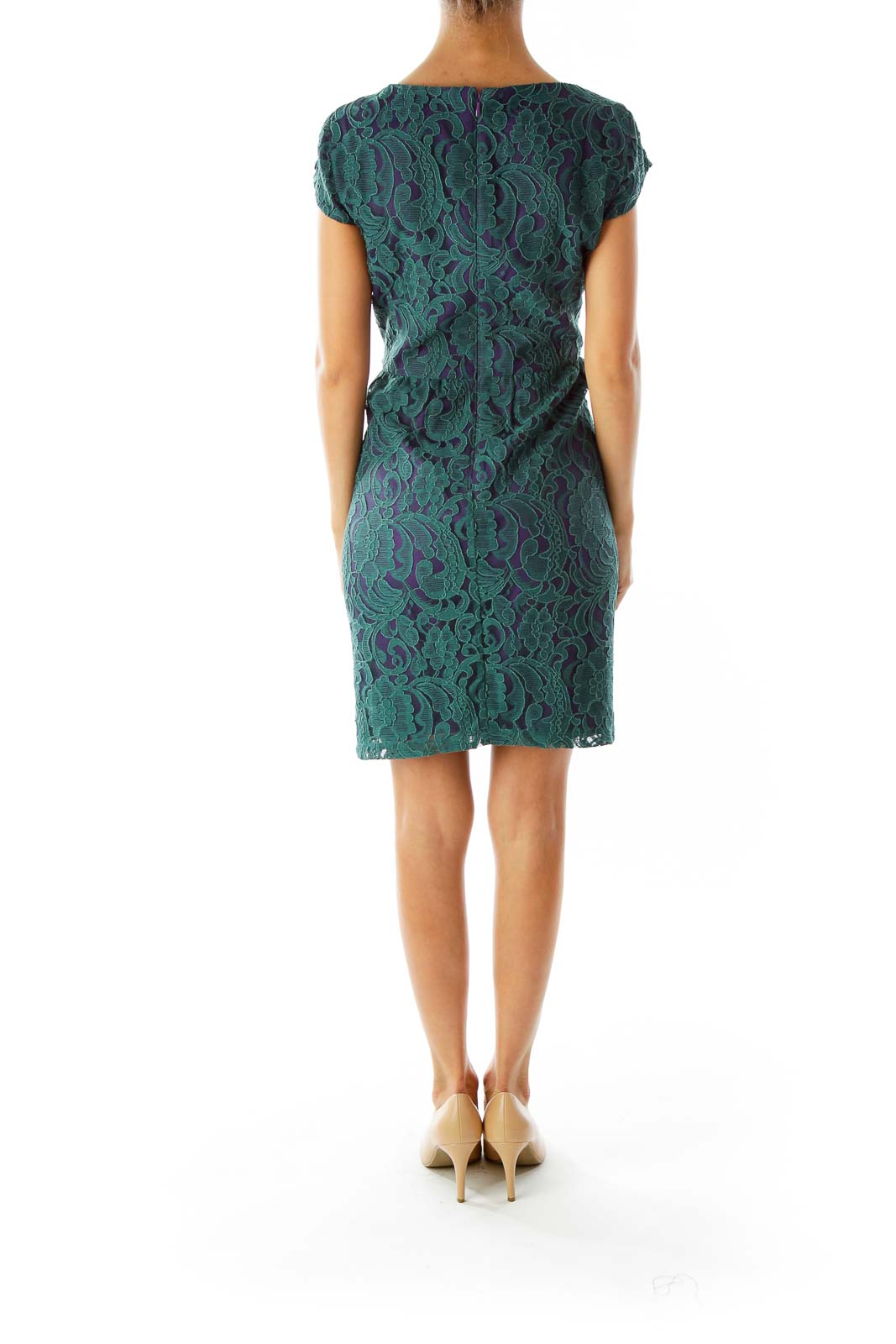 Green Purple Lace Day Dress