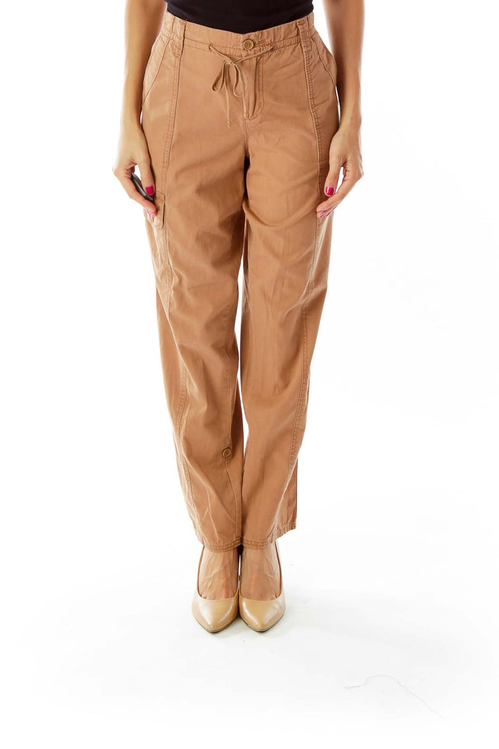 Light Brown Cropped Cargo Pants