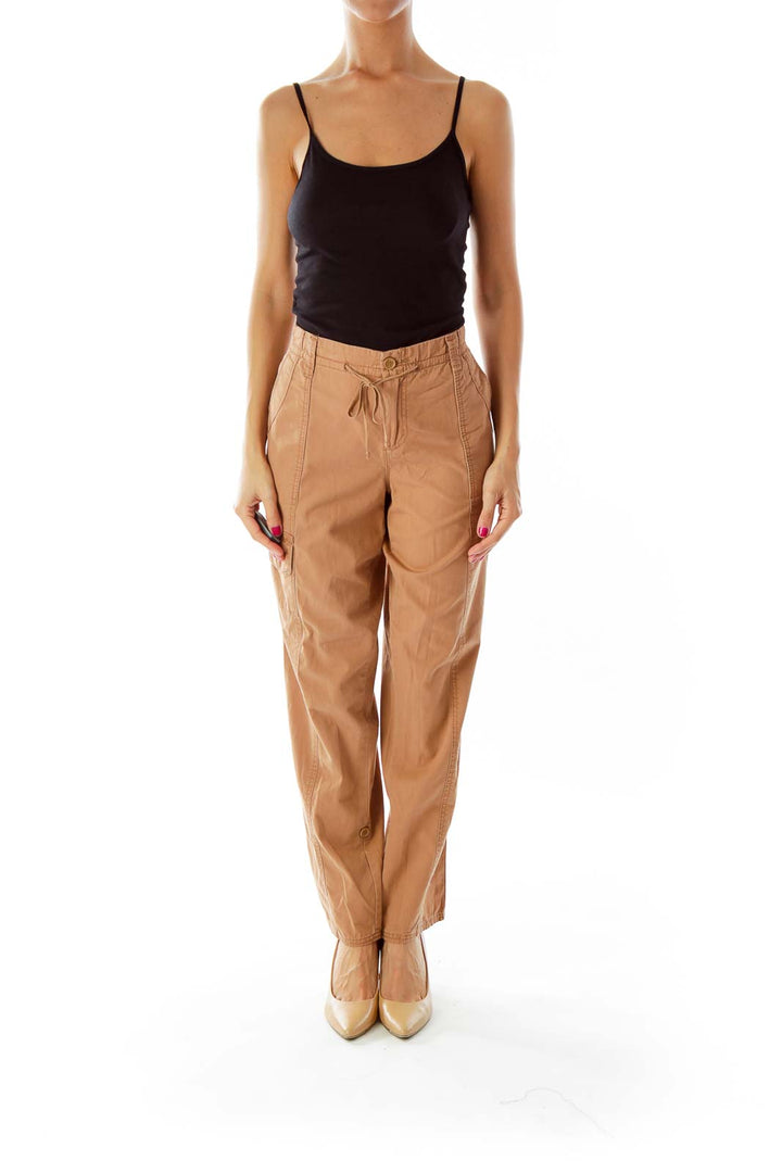 Light Brown Cropped Cargo Pants