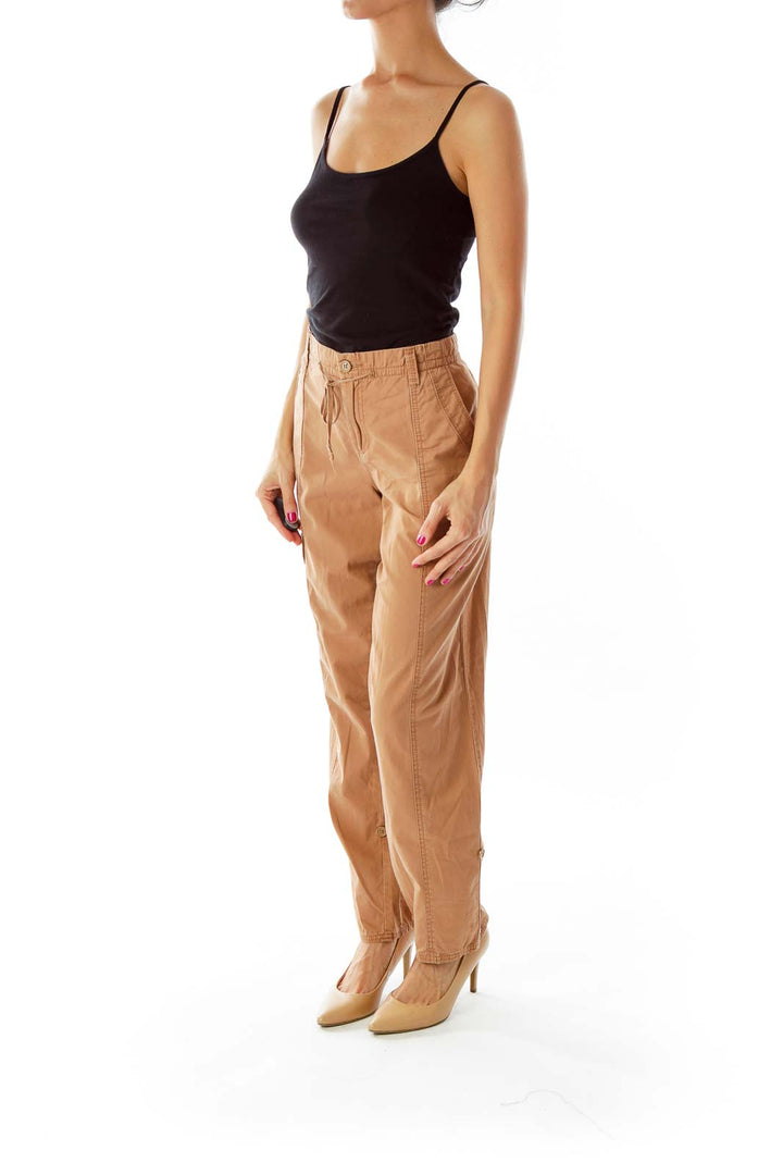 Light Brown Cropped Cargo Pants