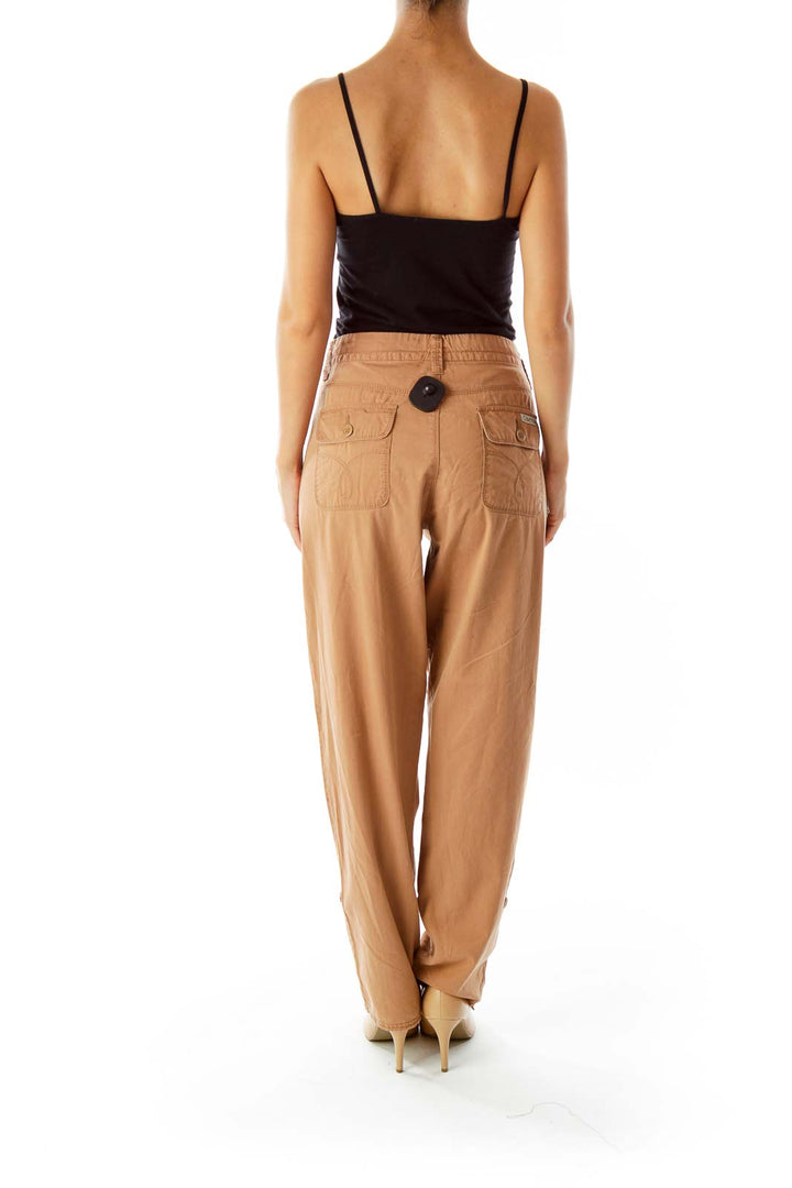 Light Brown Cropped Cargo Pants