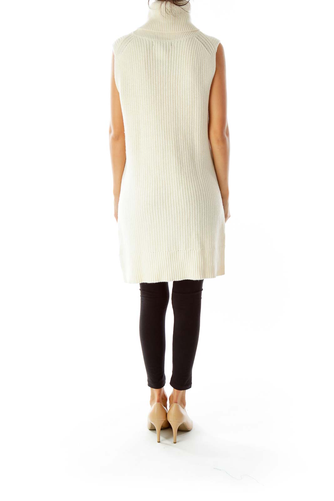 Cream Pocket Sleeveless Sweater