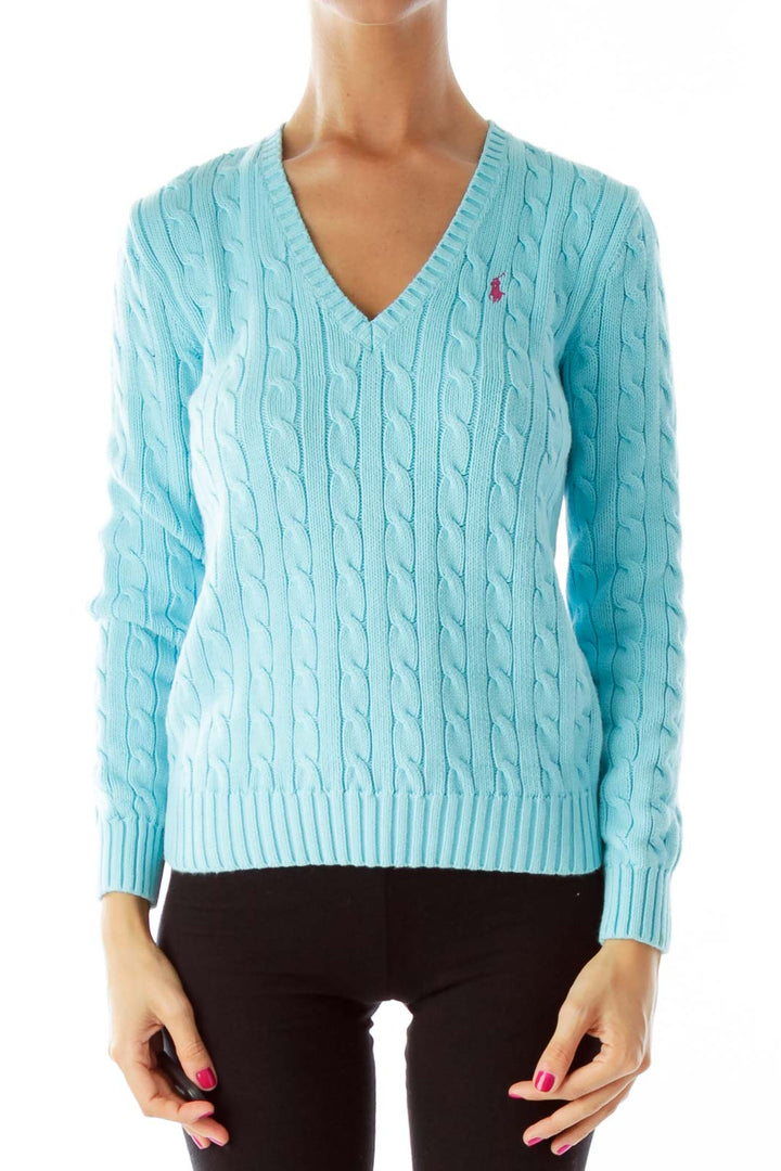 Teal Cable Knit Sweater