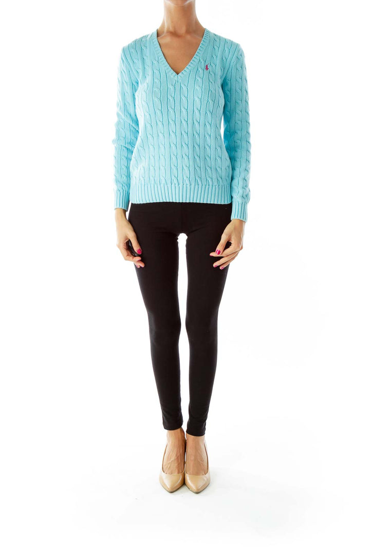 Teal Cable Knit Sweater