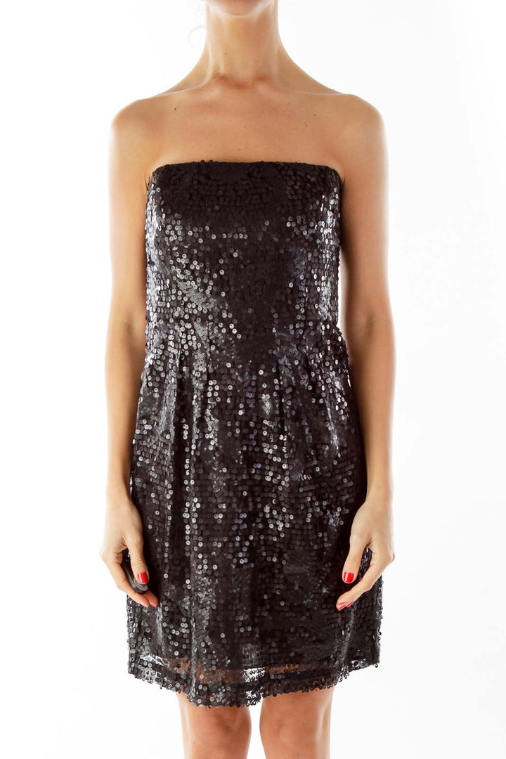 Black Sequined Cocktail Dress