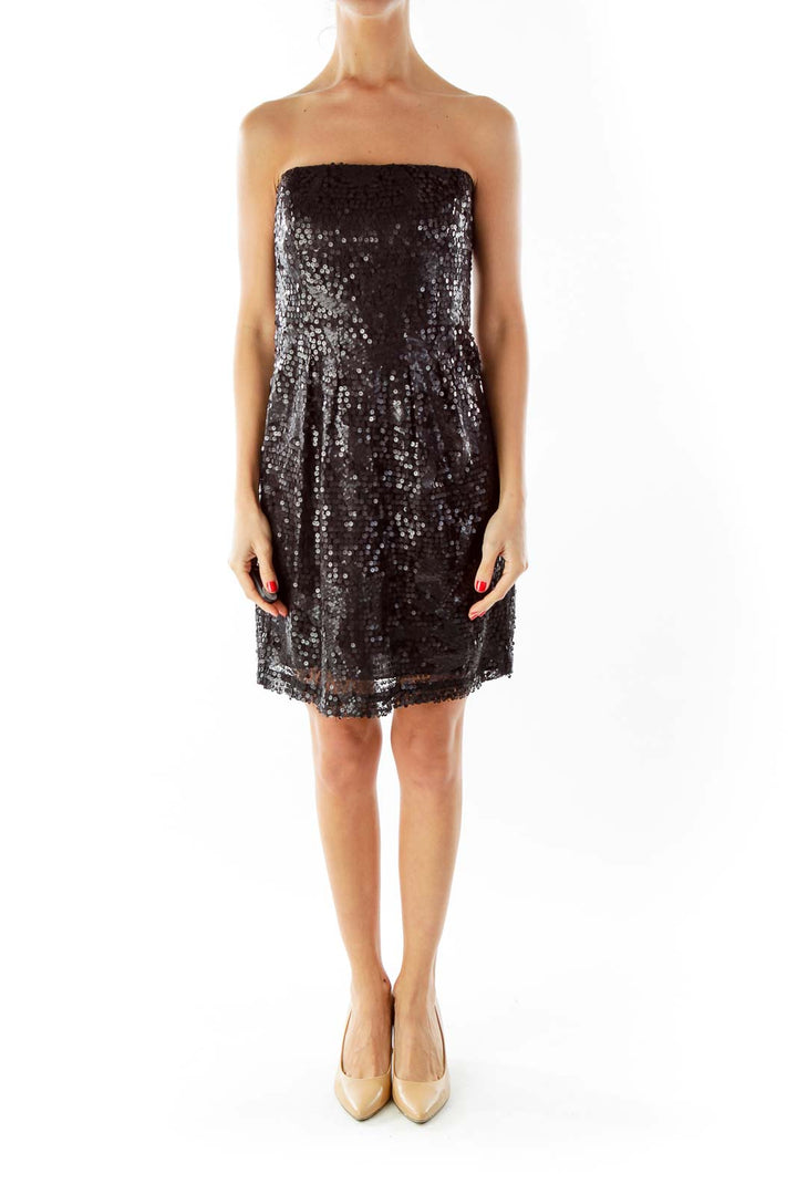 Black Sequined Cocktail Dress