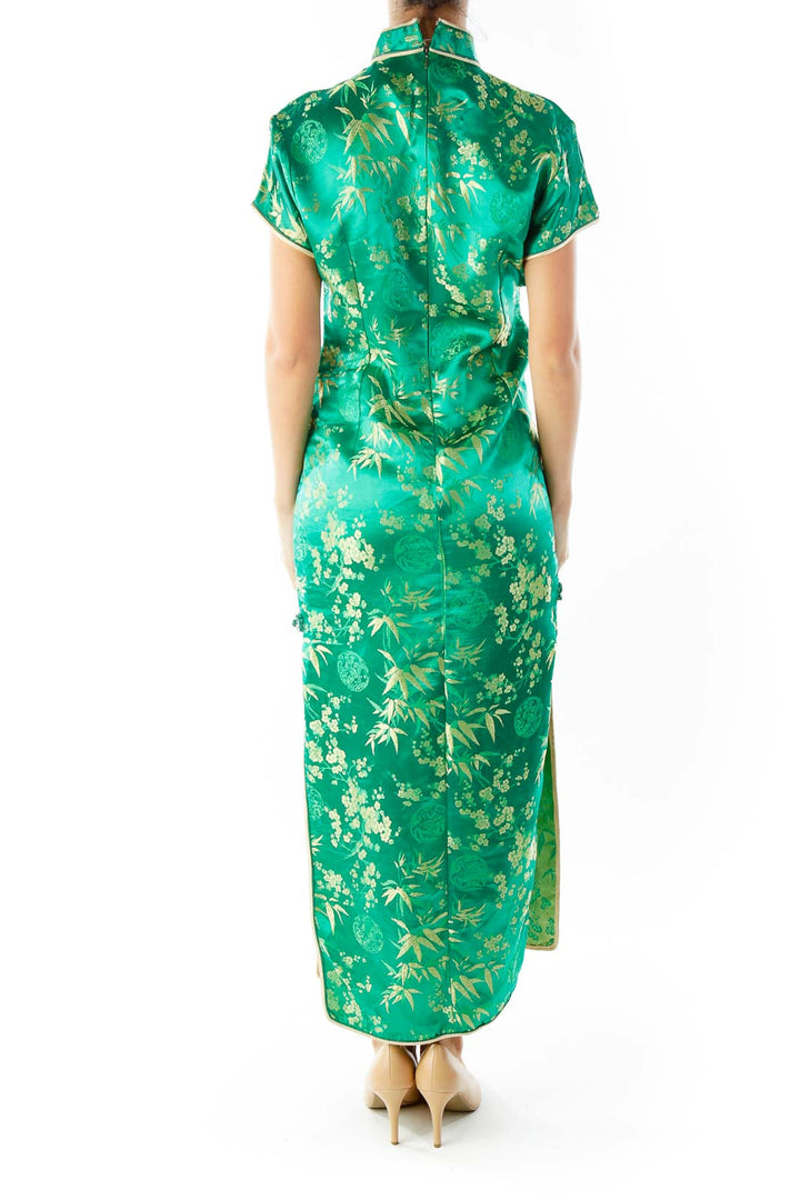 Green Gold Fitted Qipao