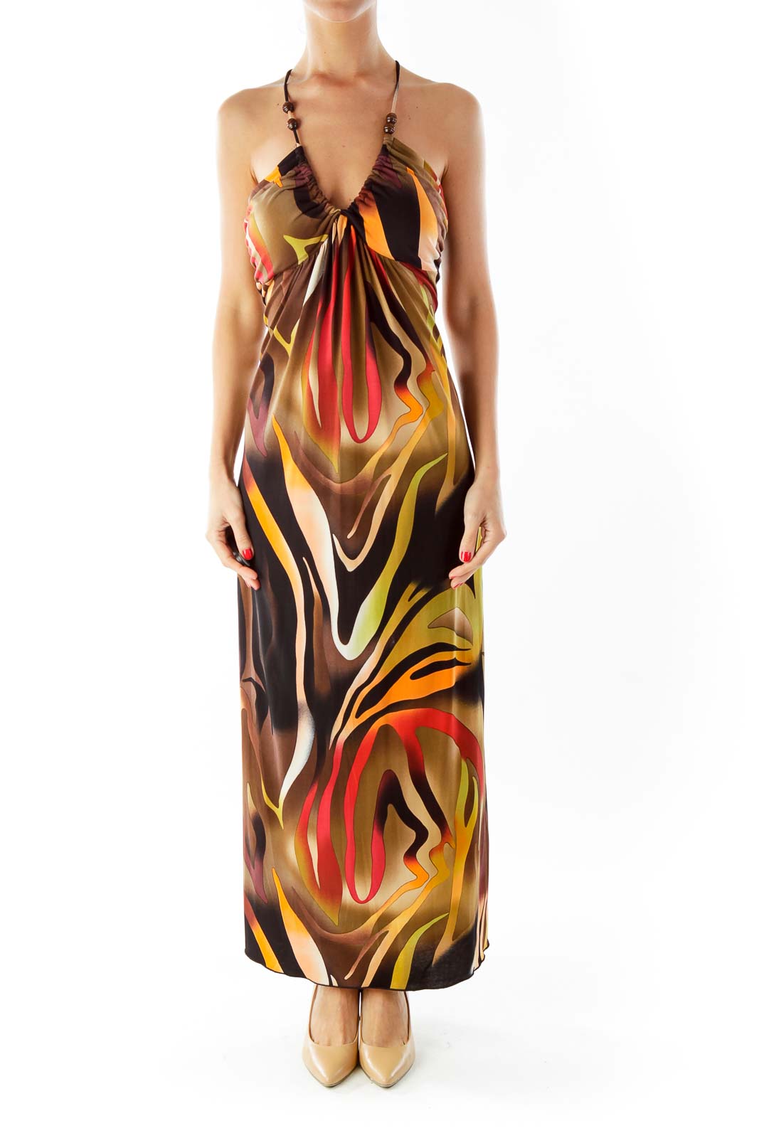 Multi-Color Zebra Print Maxi Dress