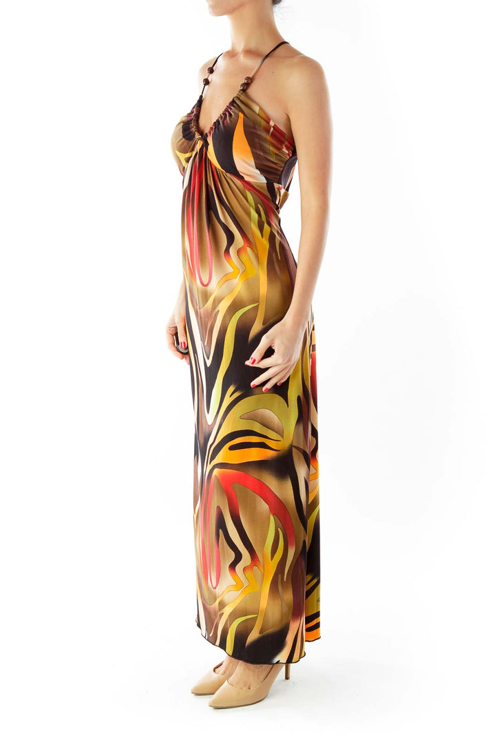 Multi-Color Zebra Print Maxi Dress