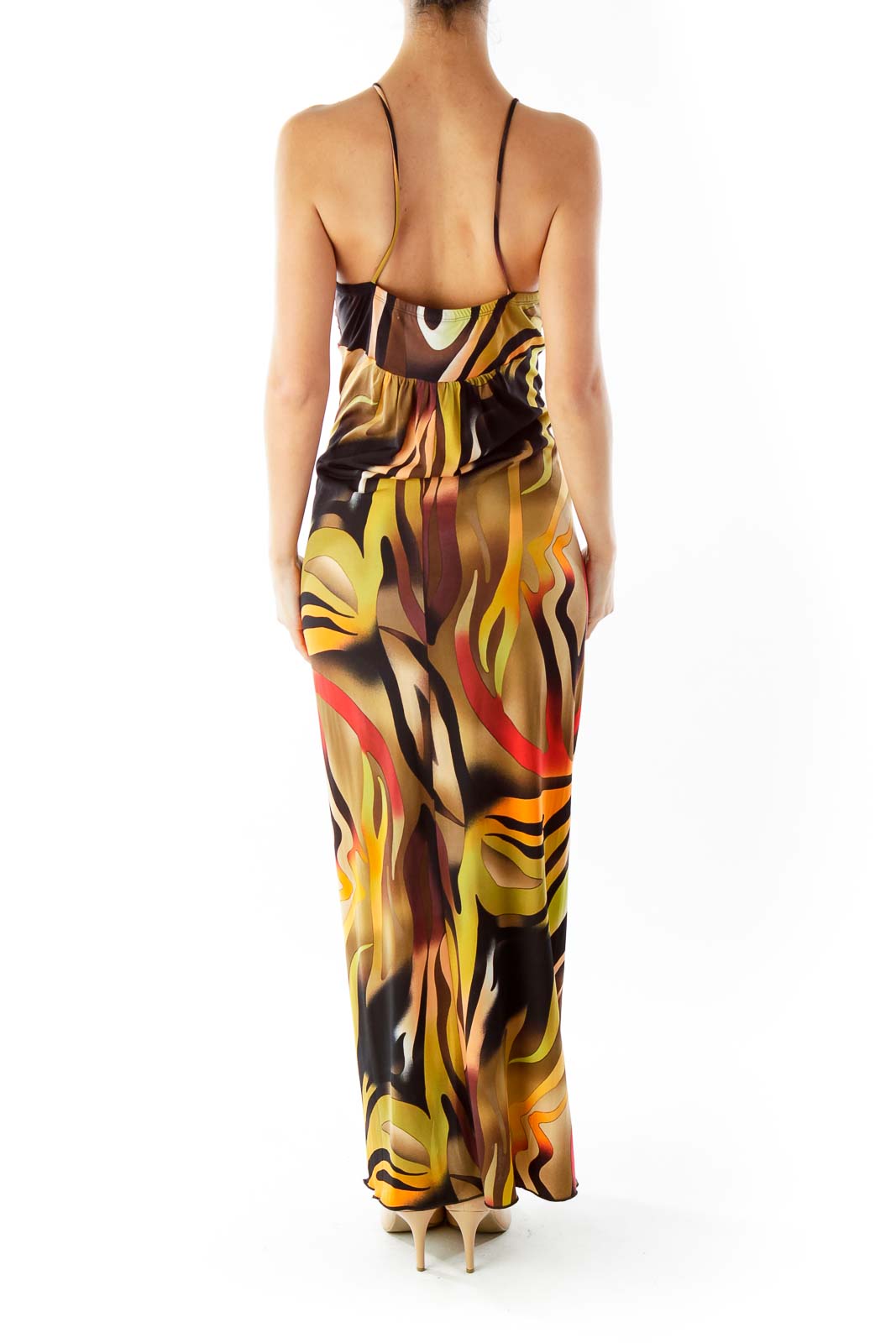 Multi-Color Zebra Print Maxi Dress