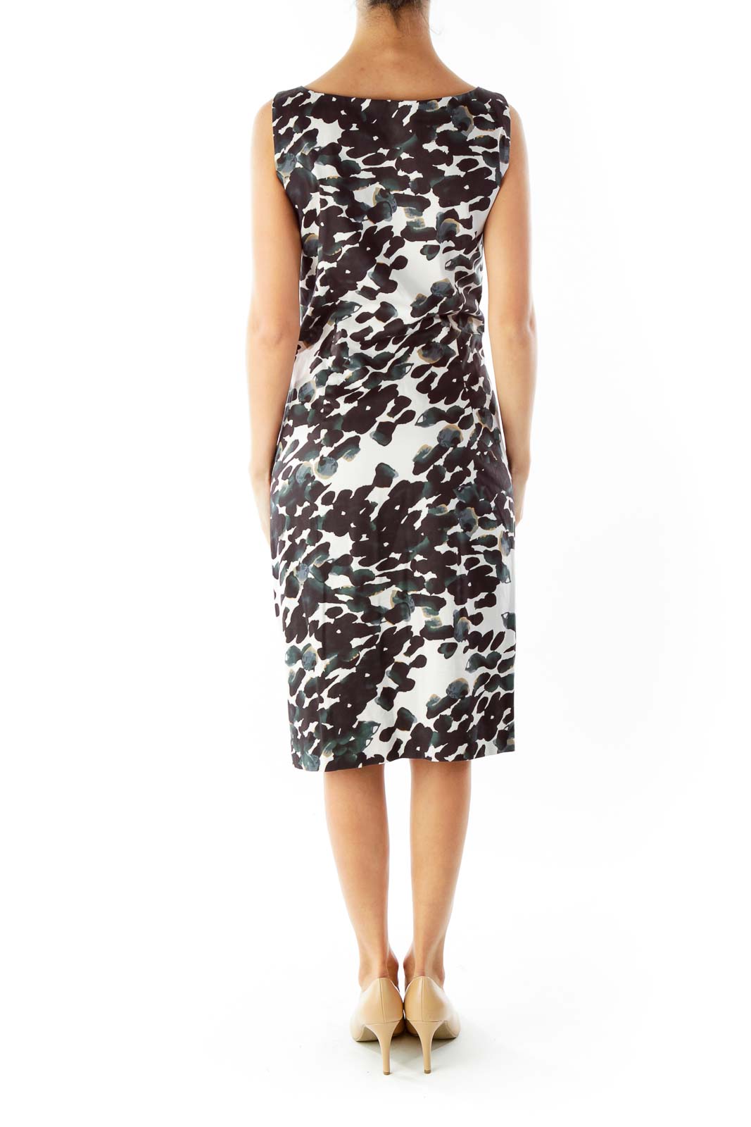 Black Beige Print Work Dress