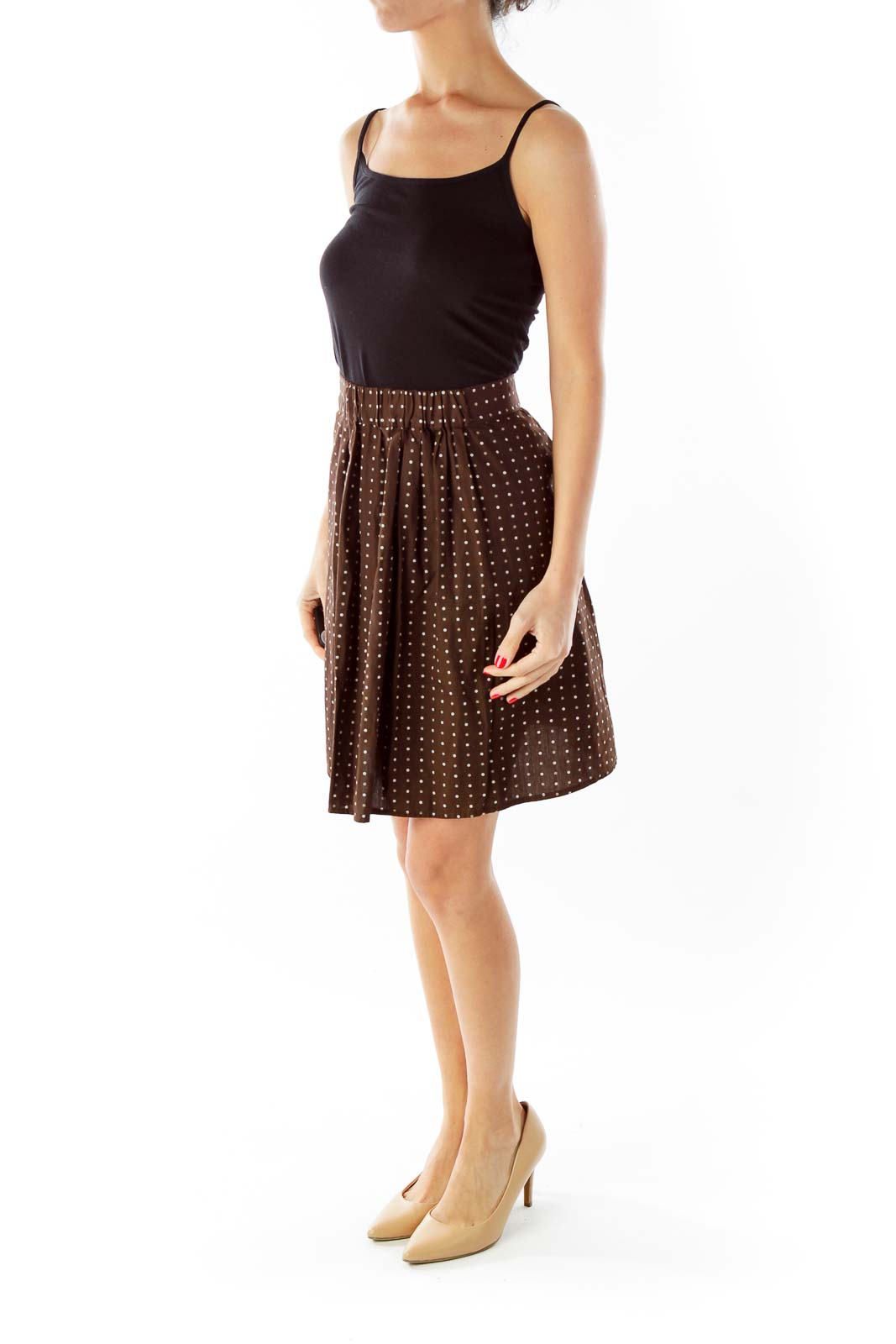 Brown Polka-Dot Skirt