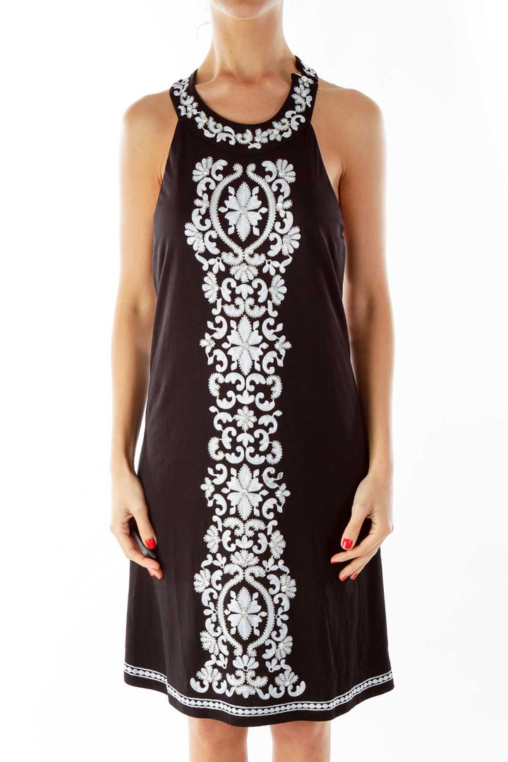 Black White Sequined Day Dress