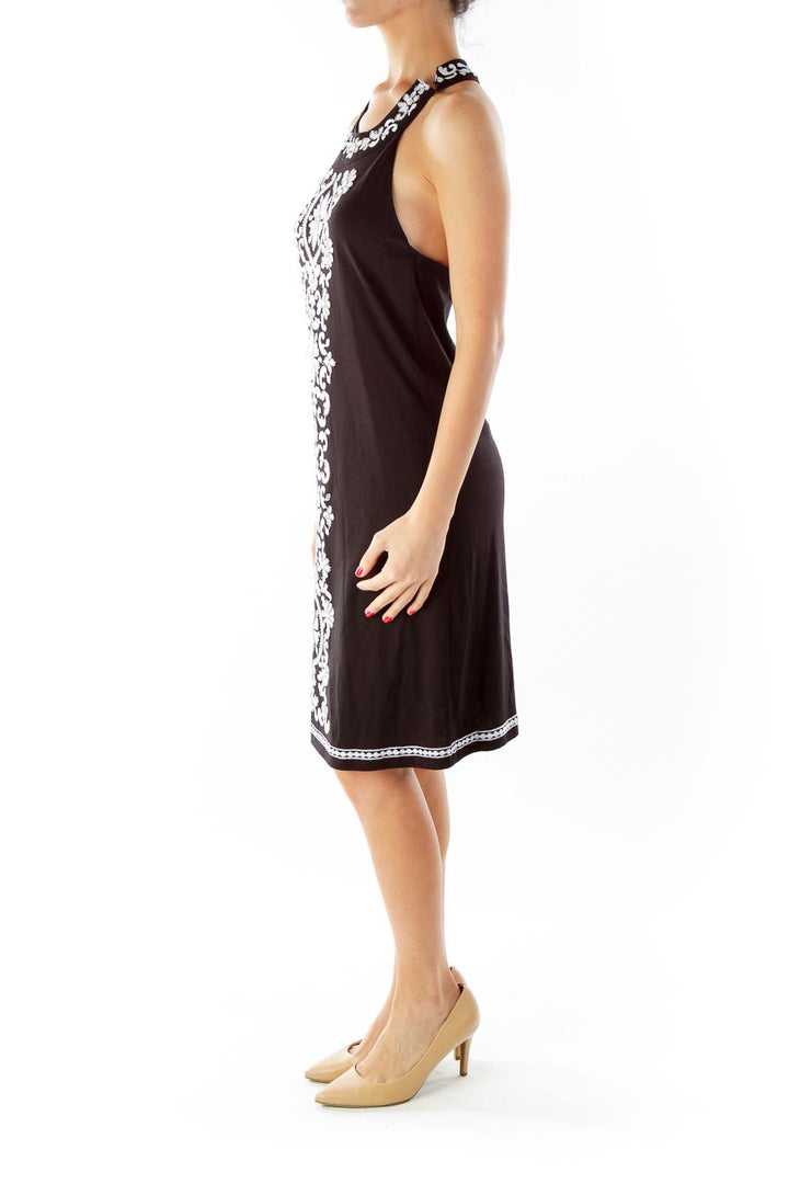 Black White Sequined Day Dress