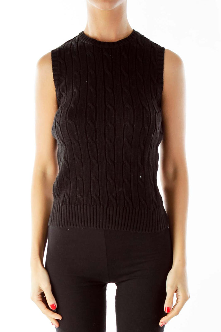 Black Cable Knit Vest