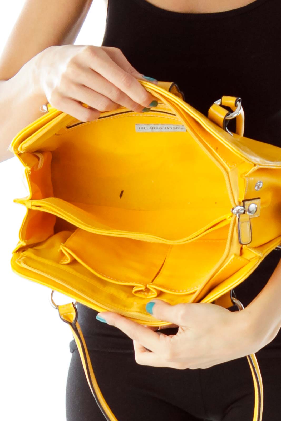 Yellow Faux-Leather Shoulder Bag