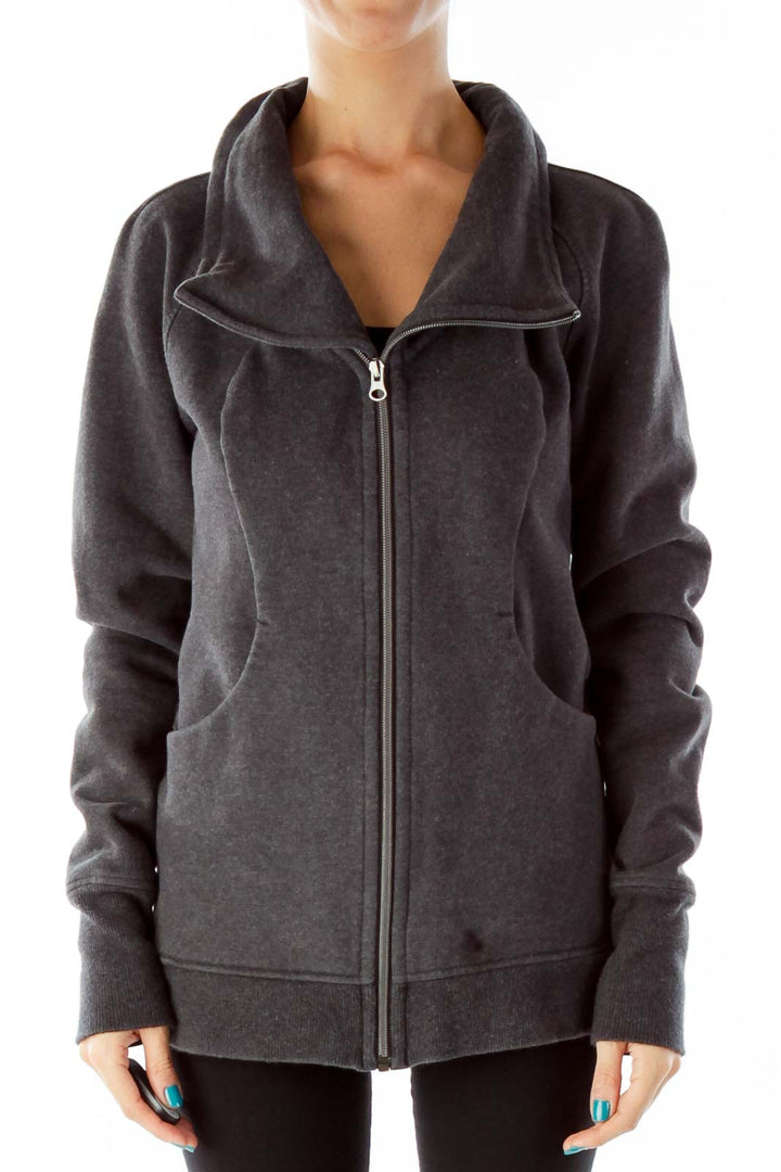 Gray Zip Up Sweat Shirt