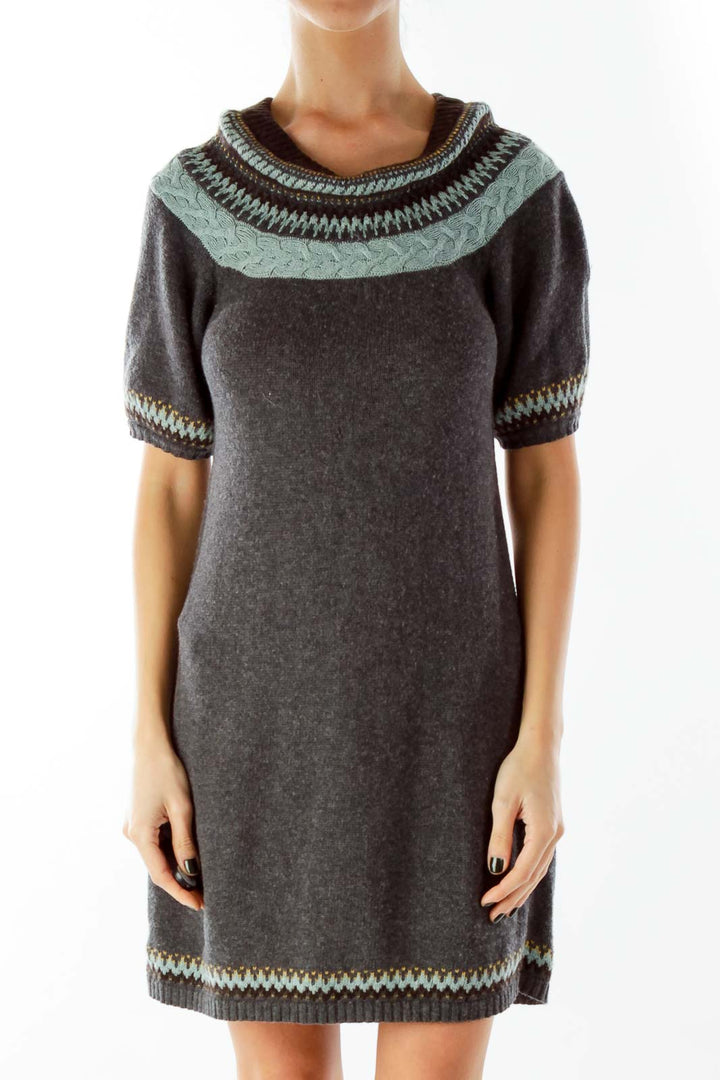 Gray Blue Knit Dress